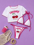 Cherry 3 piece bathing suit