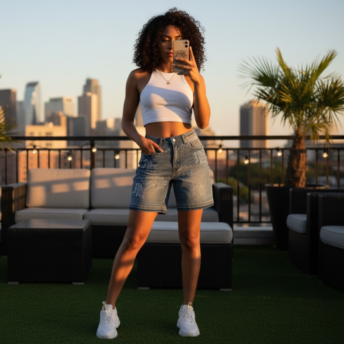 Denim shorts